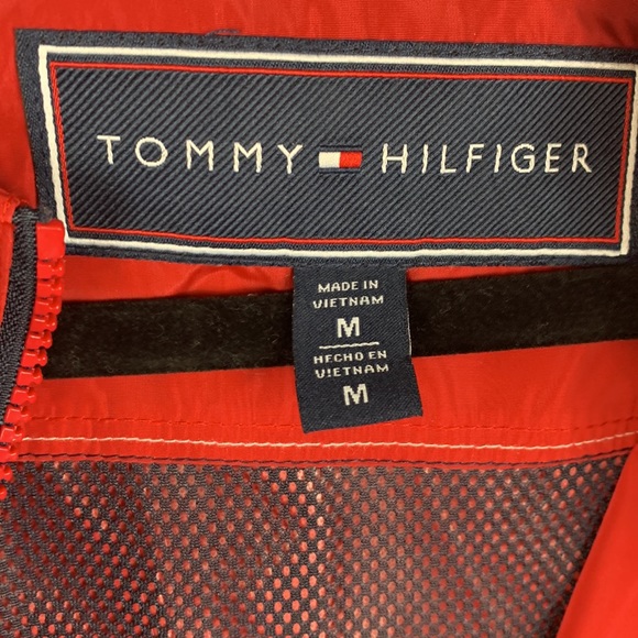 Tommy Hilfiger red hooded, long sleeved, full length zipper jacket medium. - Picture 4 of 9